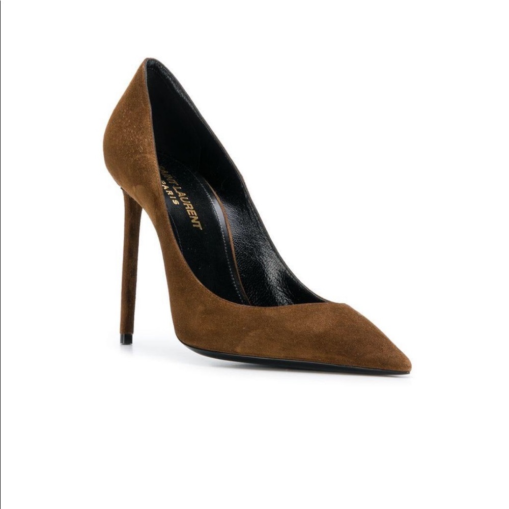 Saint Laurent Zoe Pointy Toe Suede Pump